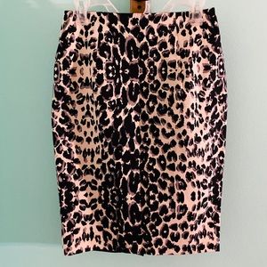 Leopard Print Pencil Skirt Size 6